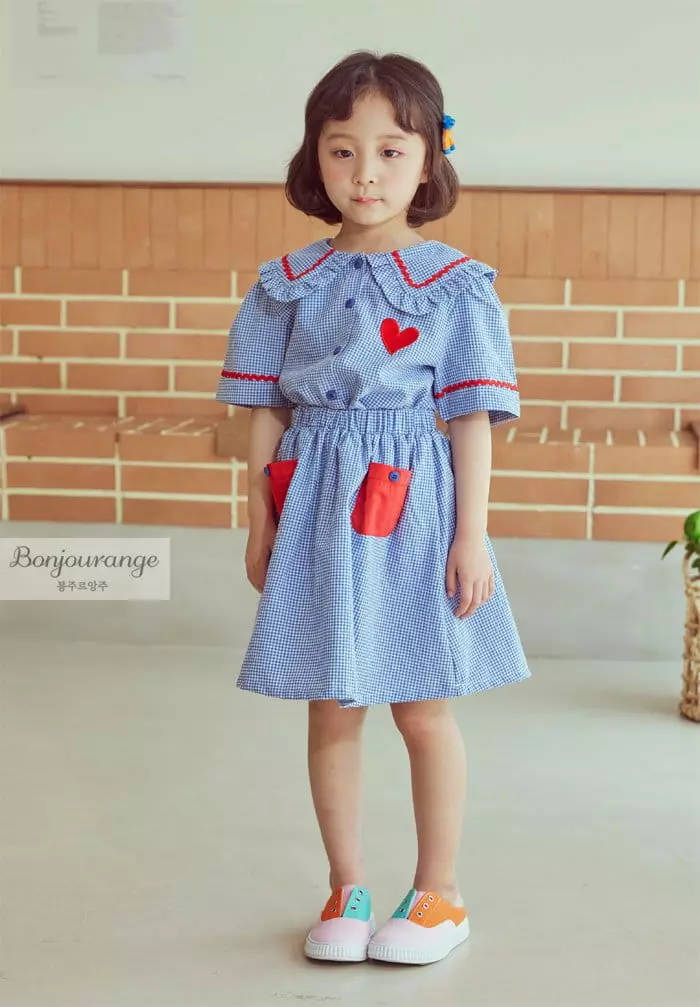 Bonjour Ange - Korean Children Fashion - #magicofchildhood - Cuing Skirt Top Bottom Set