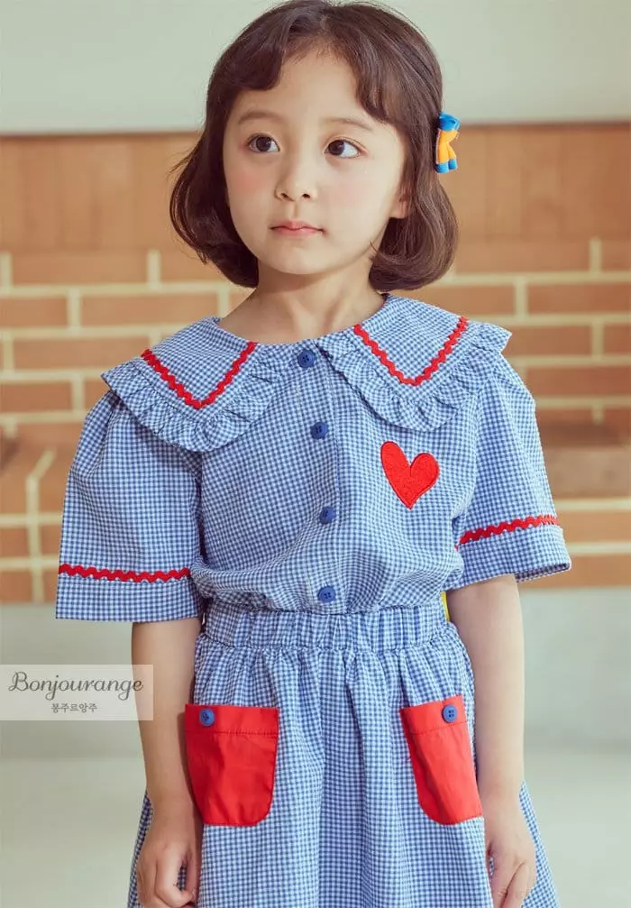Bonjour Ange - Korean Children Fashion - #minifashionista - Cuing Skirt Top Bottom Set - 2