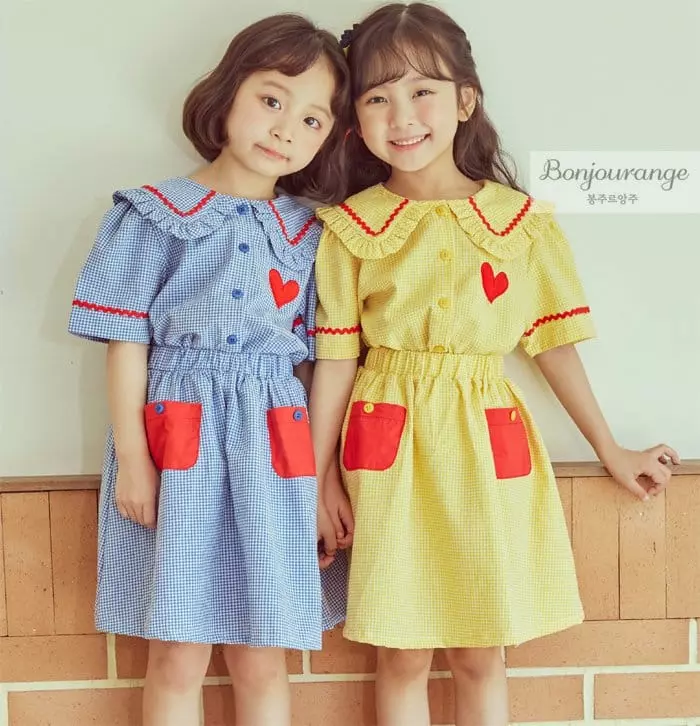 Bonjour Ange - Korean Children Fashion - #stylishchildhood - Cuing Skirt Top Bottom Set - 6