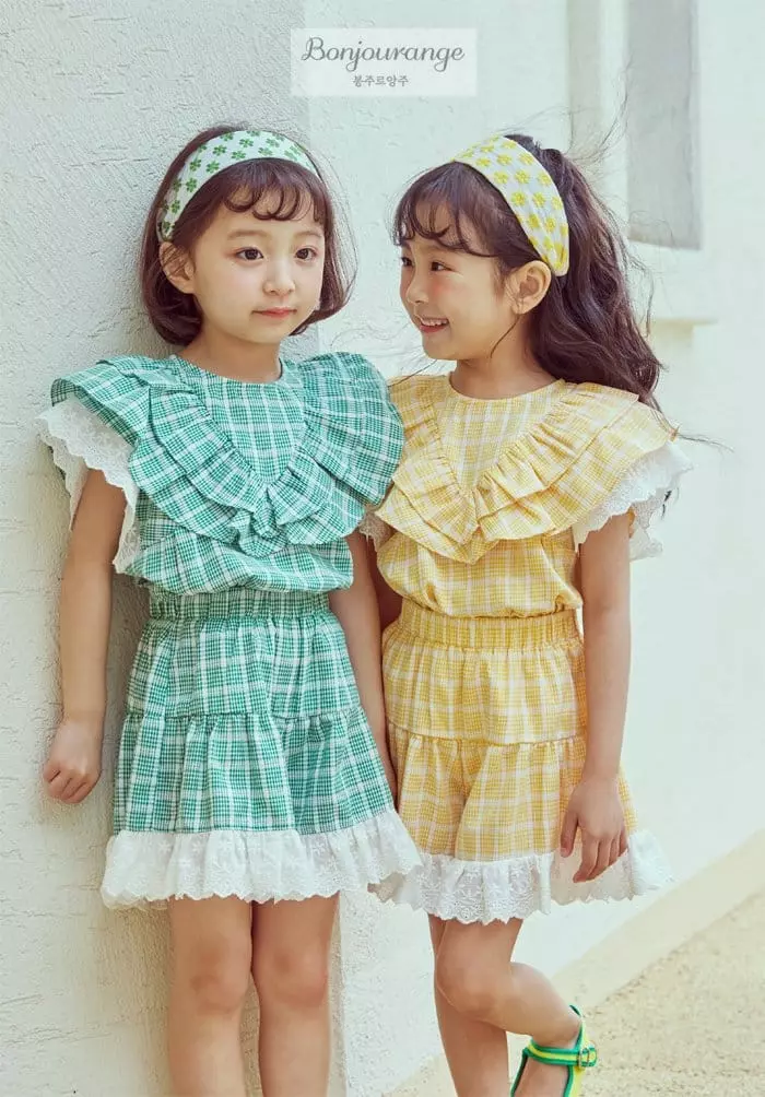 Bonjour Ange - Korean Children Fashion - #toddlerclothing - Love Mood Top Bottom Set - 4