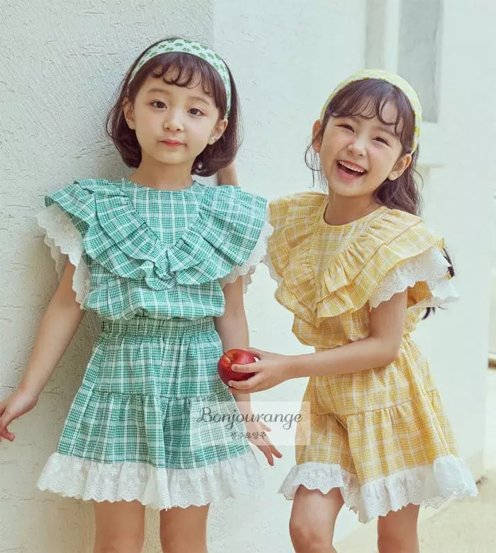 Bonjour Ange - Korean Children Fashion - #todddlerfashion - Love Mood Top Bottom Set - 2