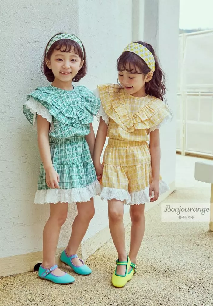 Bonjour Ange - Korean Children Fashion - #toddlerclothing - Love Mood Top Bottom Set - 3