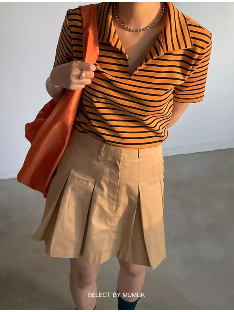 Buckle - Korean Women Fashion - #womensfashion - Stripes Tee - 4