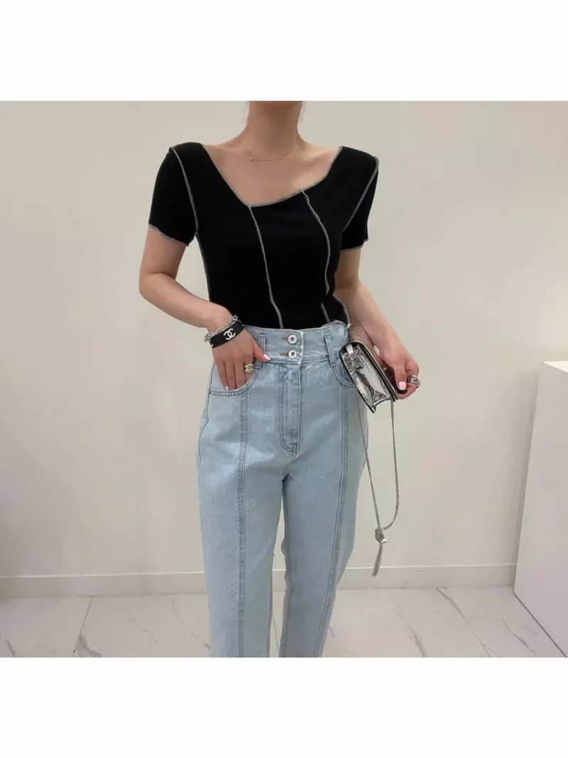 Buckle - Korean Women Fashion - #momslook - Oba Color Tee