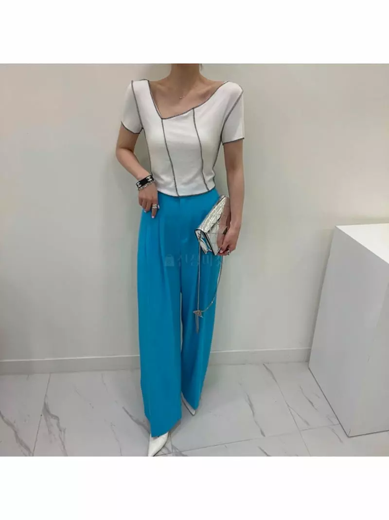 Buckle - Korean Women Fashion - #momslook - Oba Color Tee - 3