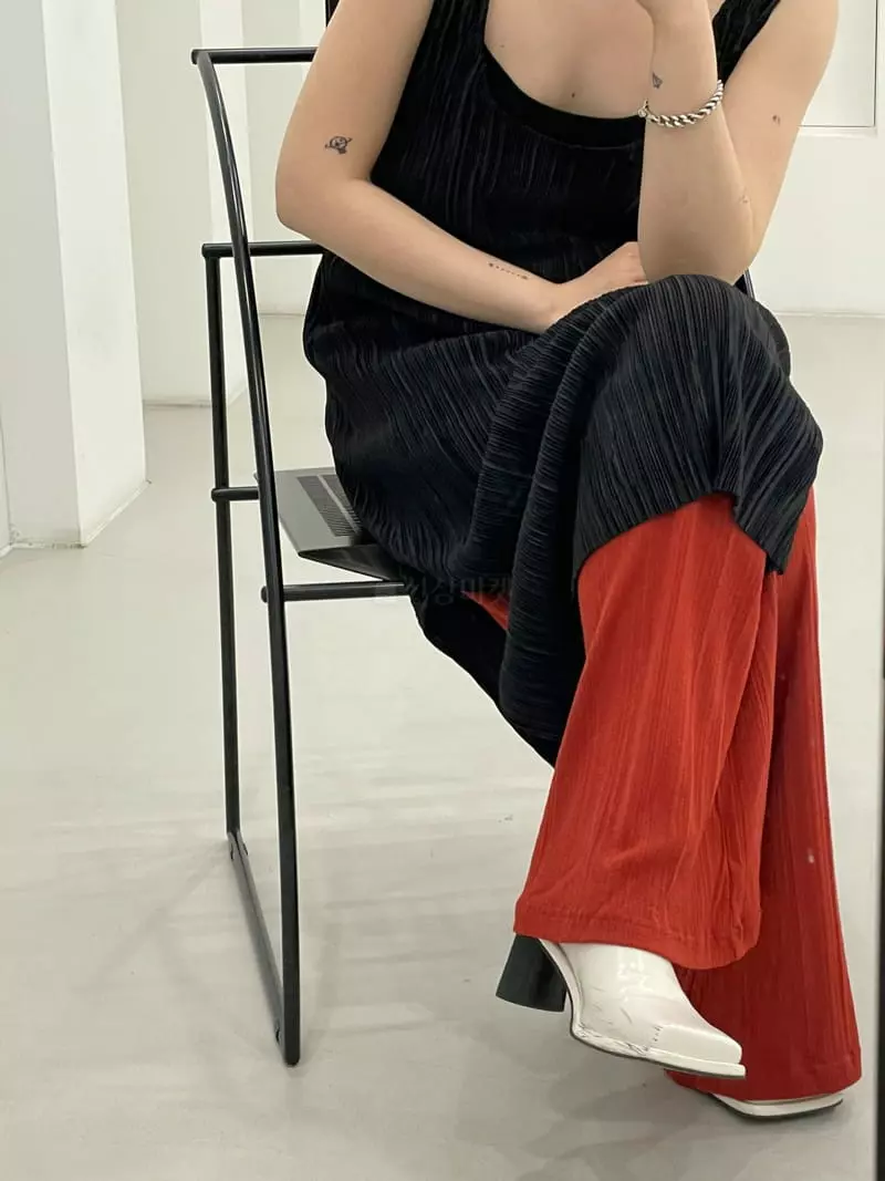 Buckle - Korean Women Fashion - #momslook - Pleats Band One-piece