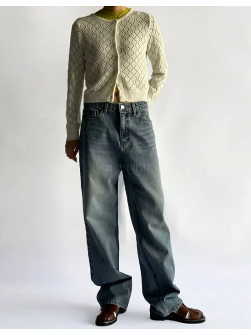 Buckle - Korean Women Fashion - #womensfashion - Punching Knit - 4