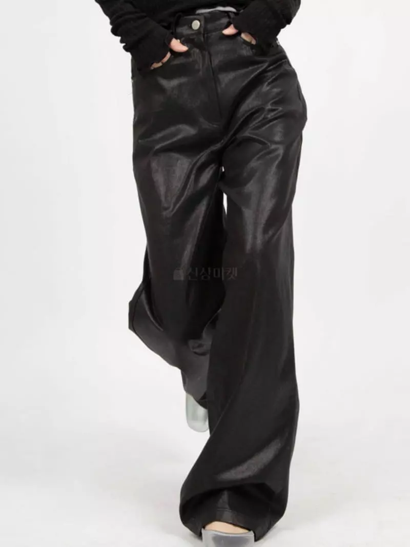 Buckle - Korean Women Fashion - #momslook - Glossy Pants