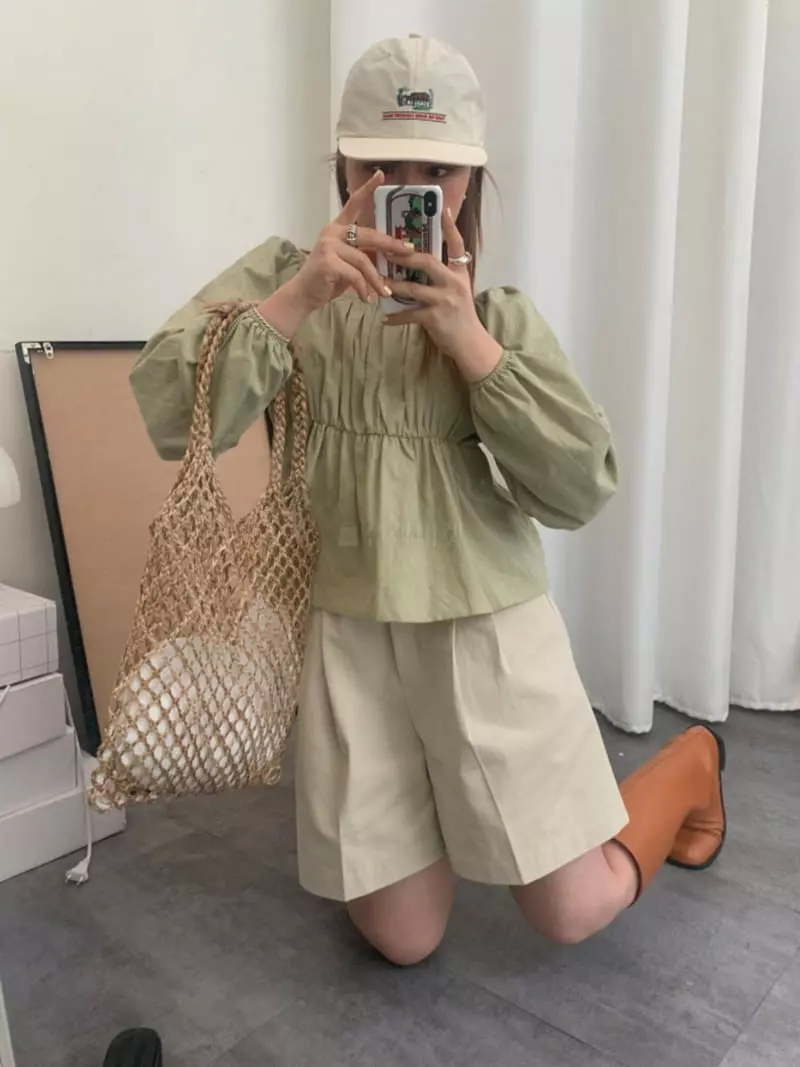 Buckle - Korean Women Fashion - #momslook - Shirring Blouse - 2