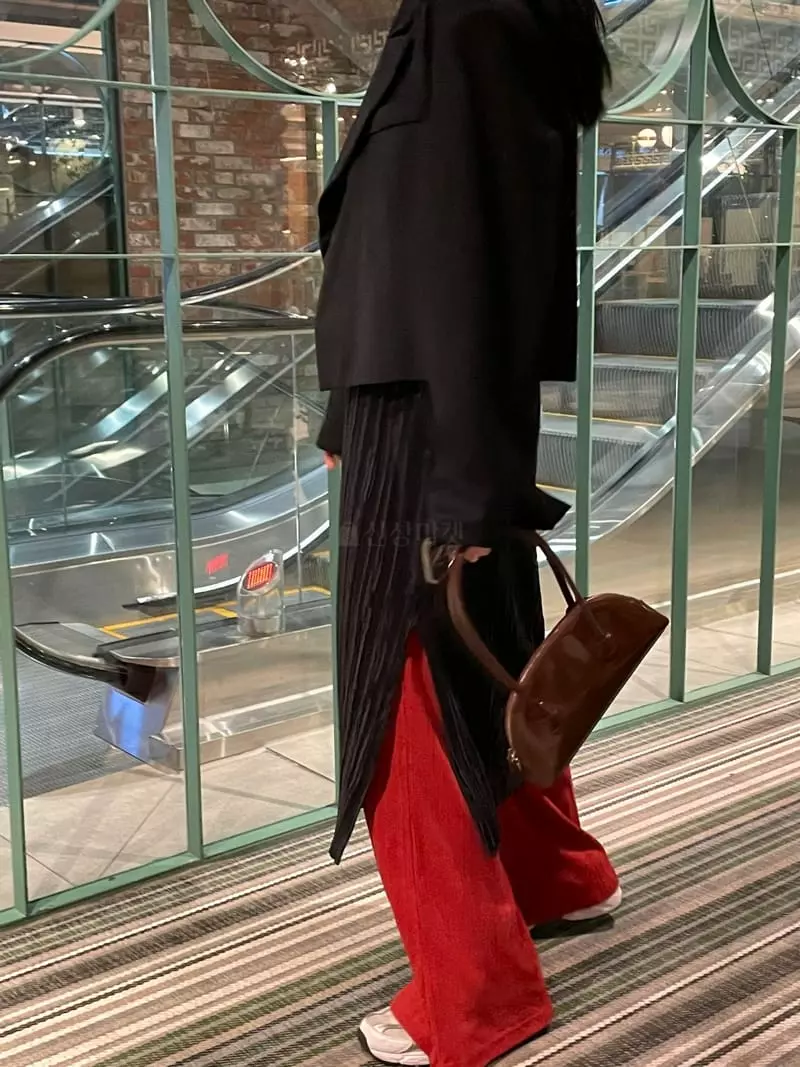 Buckle - Korean Women Fashion - #momslook - Rib Bootscut Pants