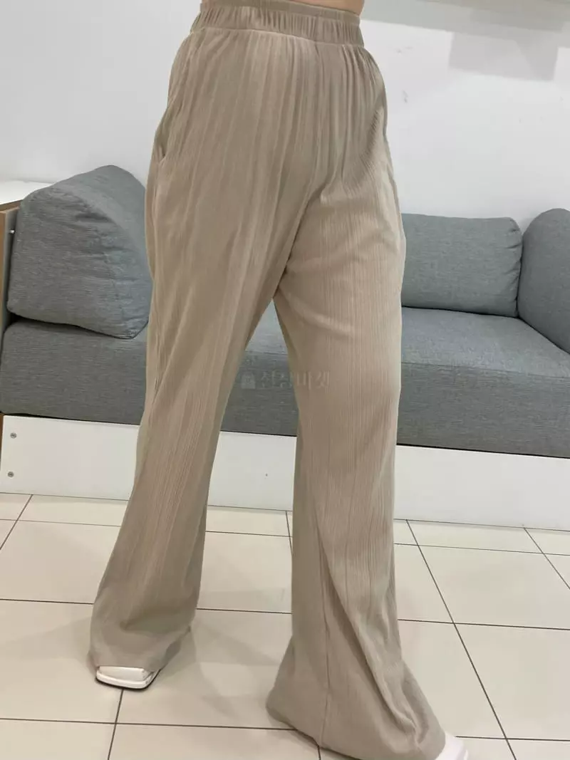 Buckle - Korean Women Fashion - #momslook - Rib Bootscut Pants - 3