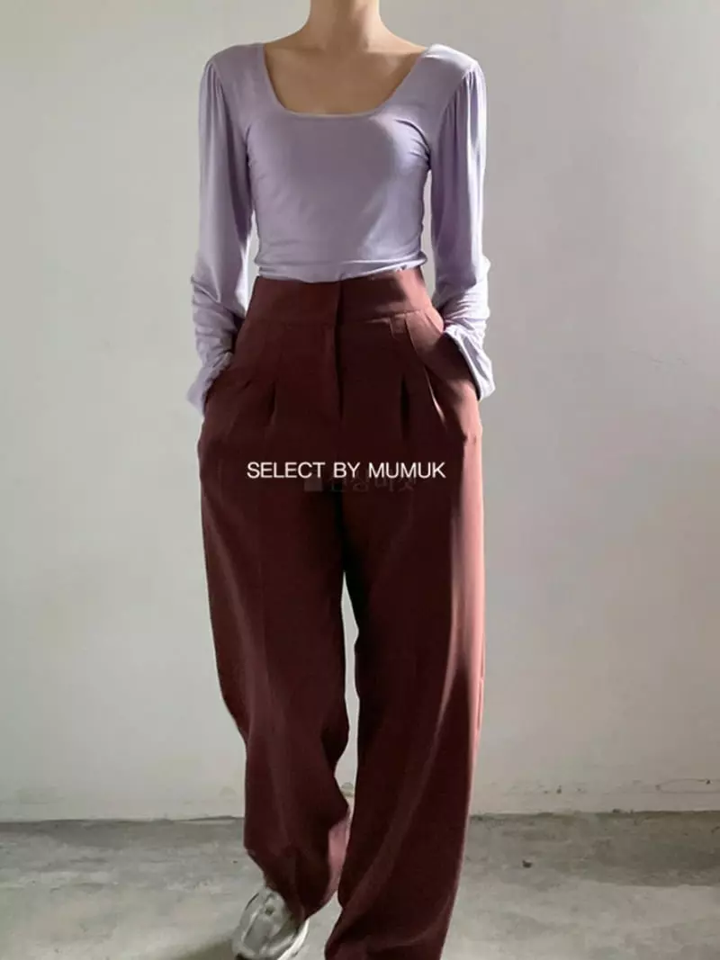 Buckle - Korean Women Fashion - #pursuepretty - Basic Pants - 2