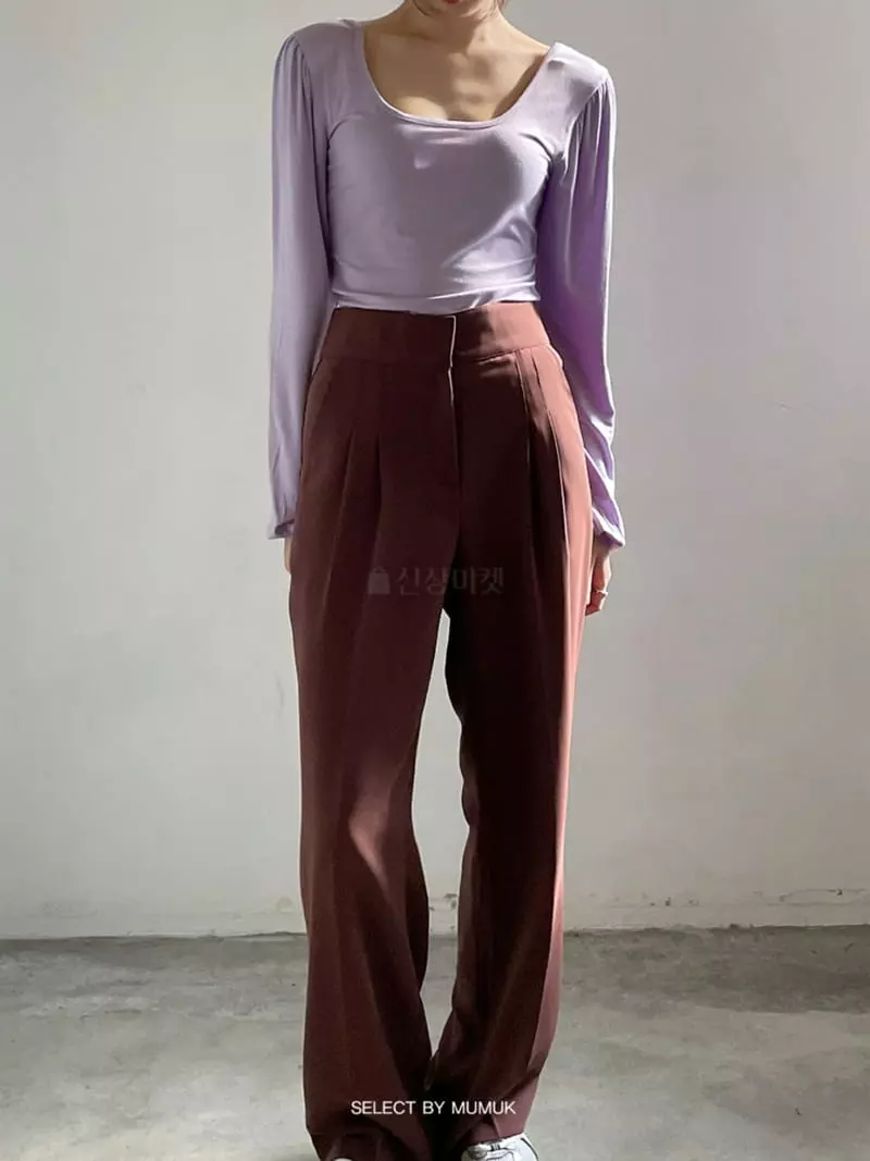 Buckle - Korean Women Fashion - #restrostyle - Basic Pants - 3