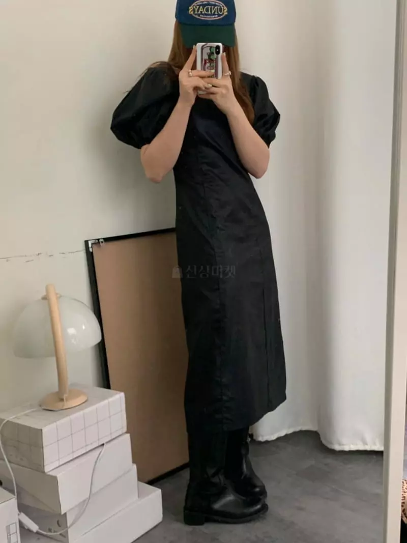 Buckle - Korean Women Fashion - #thatsdarling - Piuff Long One-piece - 3
