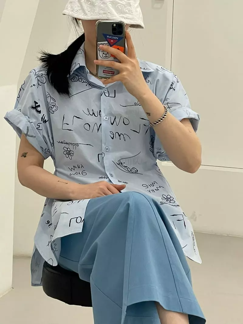 Buckle - Korean Women Fashion - #thatsdarling - Line Pad shirt - 3
