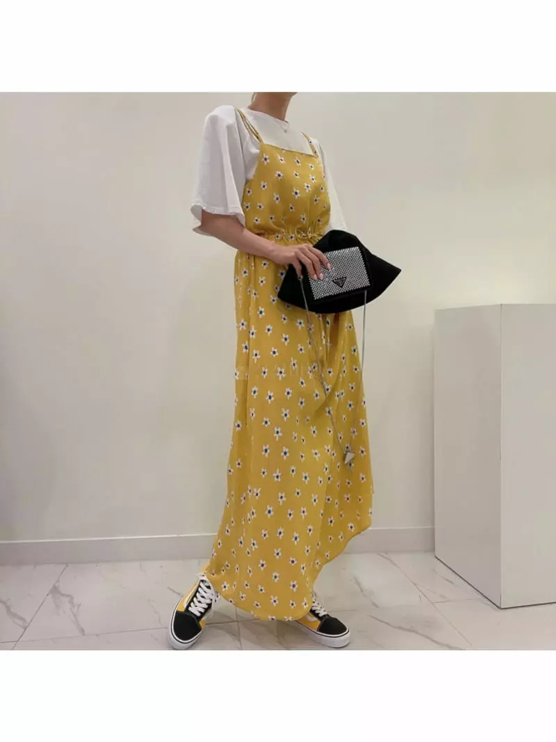 Buckle - Korean Women Fashion - #vintageinspired - Flower String One-piece
