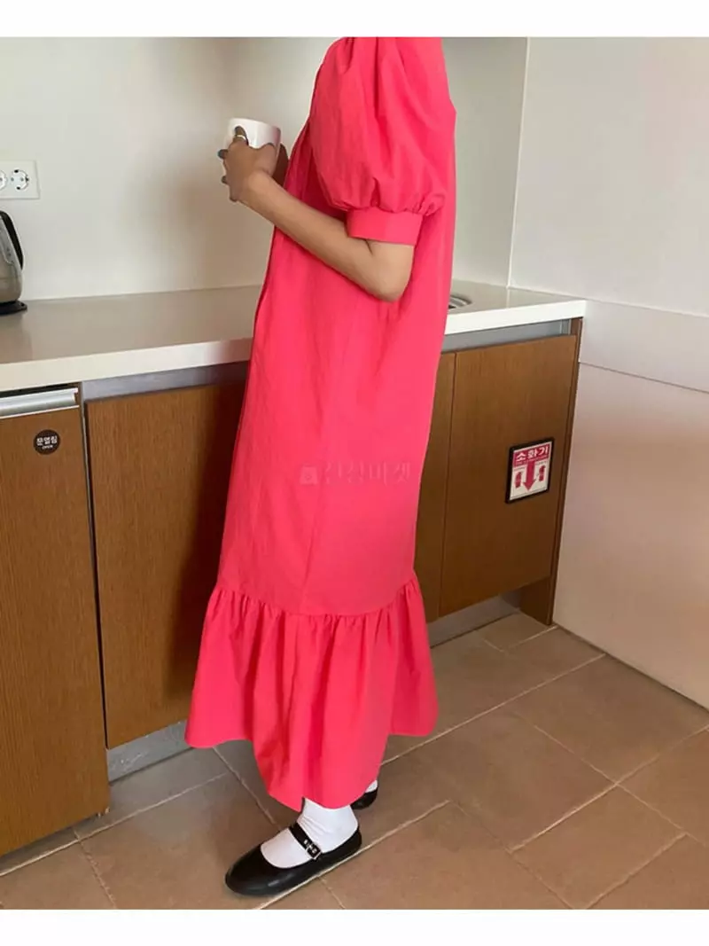 Buckle - Korean Women Fashion - #momslook - Pintuck Puff One-piece - 4