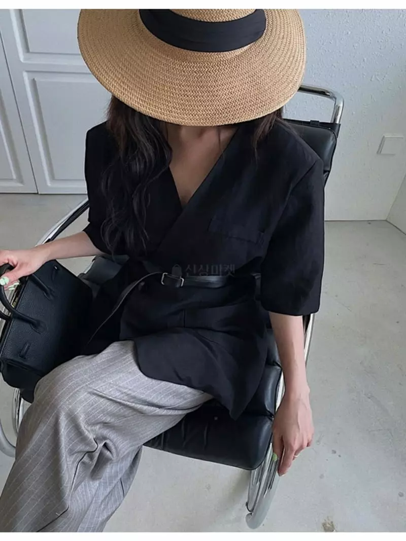 Buckle - Korean Women Fashion - #momslook - No Collar Jacket - 4