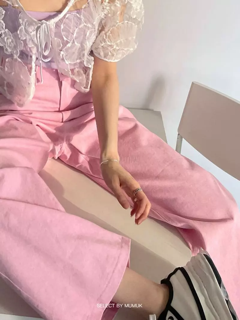 Buckle - Korean Women Fashion - #momslook - Pig Wide Pants - 4