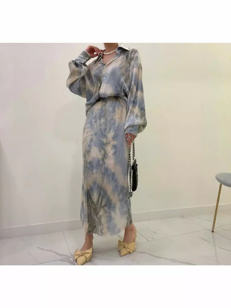 Buckle - Korean Women Fashion - #womensfashion - Tie Top Bottom Set - 3