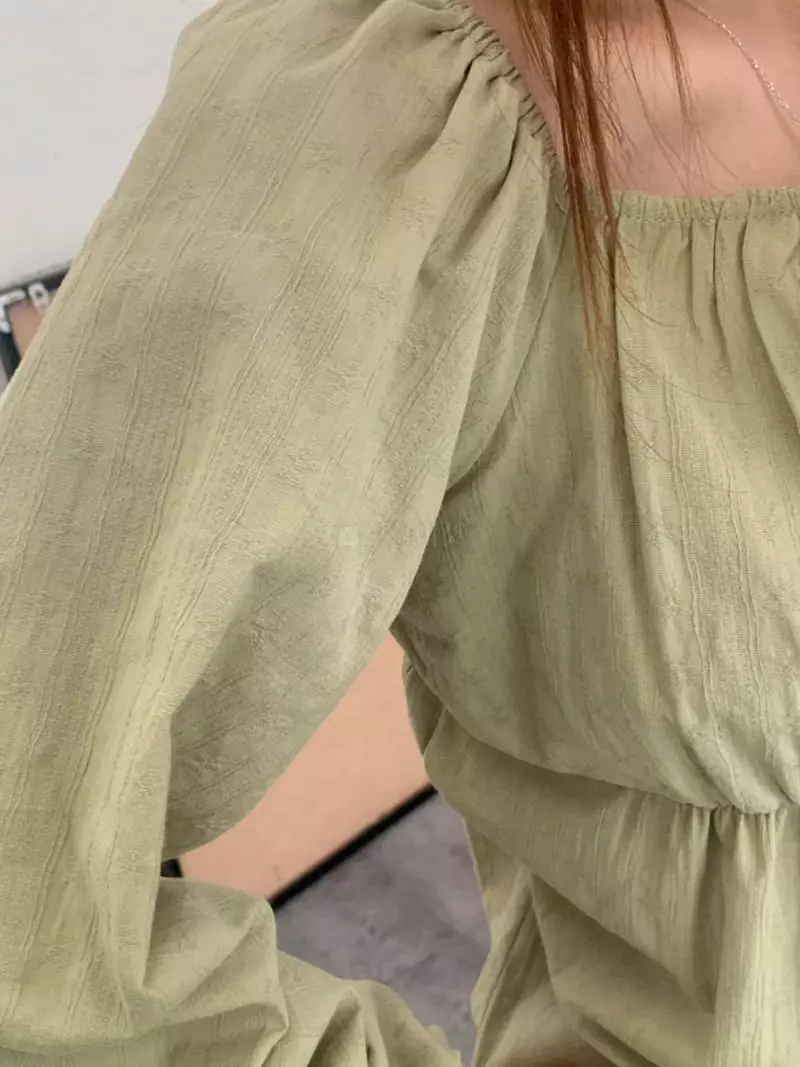 Buckle - Korean Women Fashion - #womensfashion - Shirring Blouse - 3