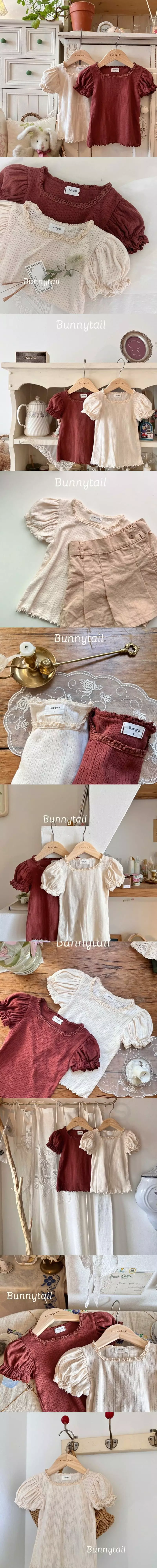 Bunnytail - Korean Children Fashion - #kidsshorts - Petit Eyelet Tee
