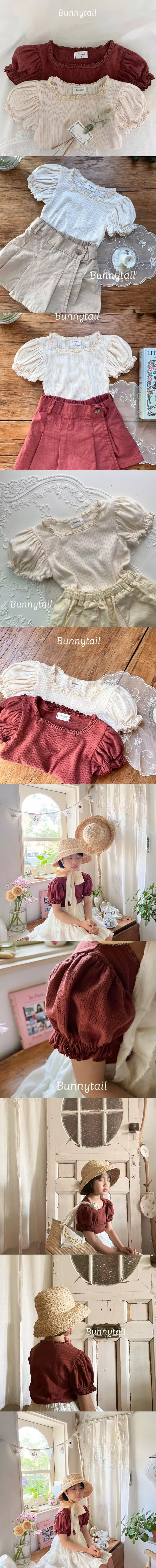 Bunnytail - Korean Children Fashion - #kidsstore - Petit Eyelet Tee - 2