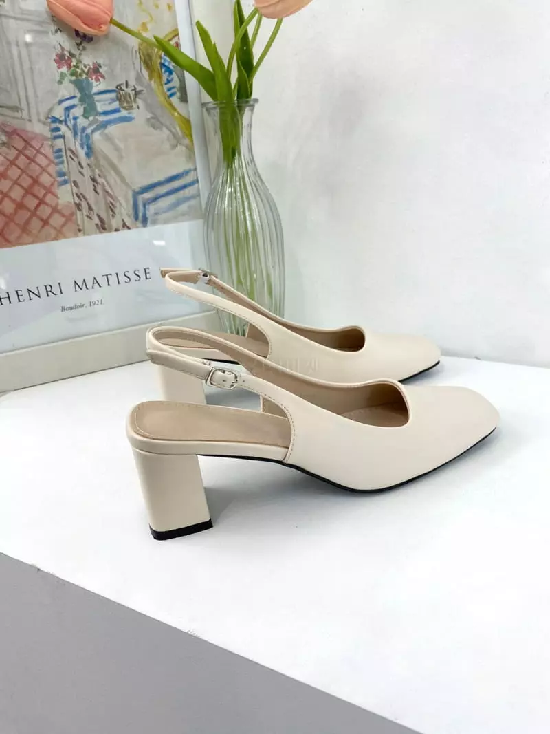 Button - Korean Women Fashion - #momslook - 636 Marina Sling Back Shoes Heel - 2