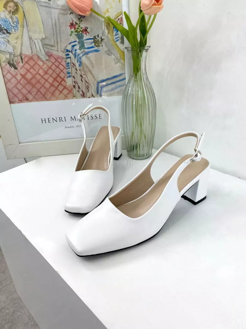 Button - Korean Women Fashion - #womensfashion - 636 Marina Sling Back Shoes Heel - 4