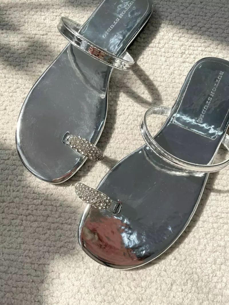 Button - Korean Women Fashion - #momslook - 2130 Cubic Flip-Flops