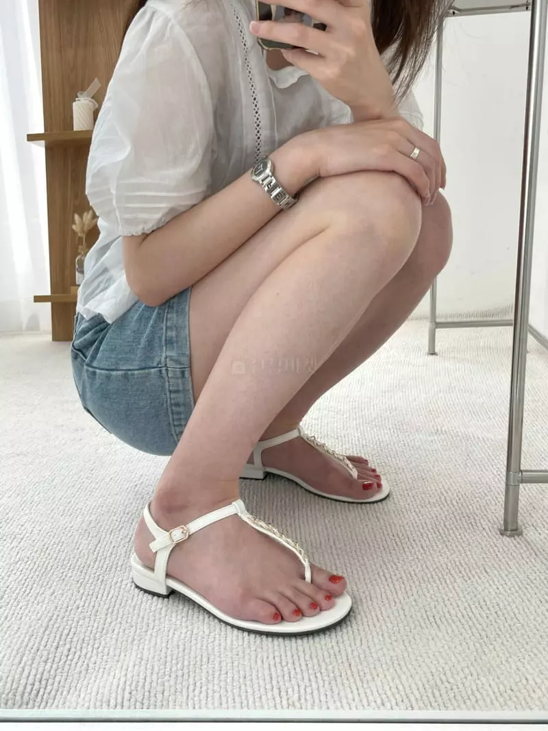 Button - Korean Women Fashion - #momslook - 2126 T Strap Sandals