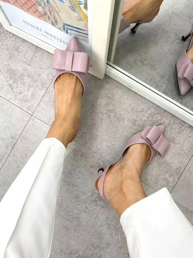 Button - Korean Women Fashion - #momslook - 2067 Cuty Ribbon Sling Back Shoes Heel - 2