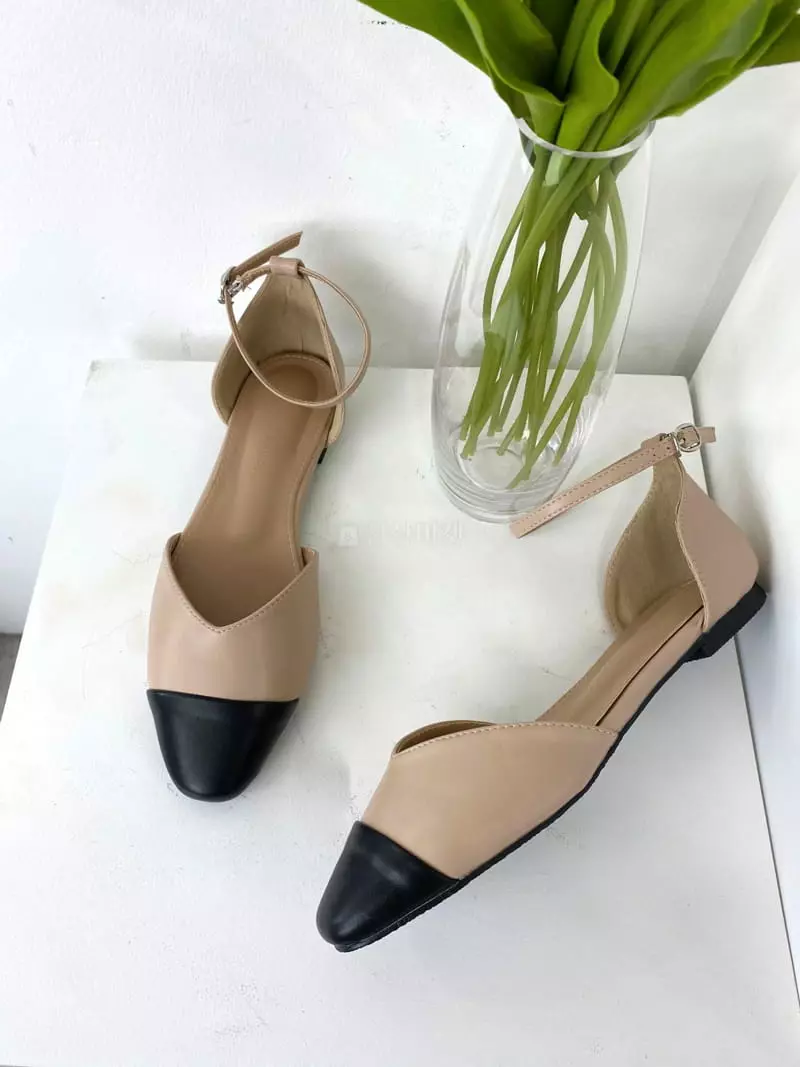 Button - Korean Women Fashion - #momslook - 2064 Two Tone Flats - 3