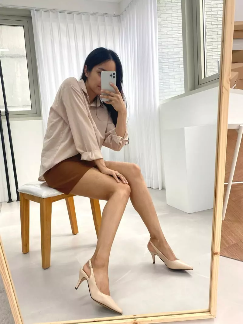 Button - Korean Women Fashion - #momslook - 168 Sling Back Shoes Heel