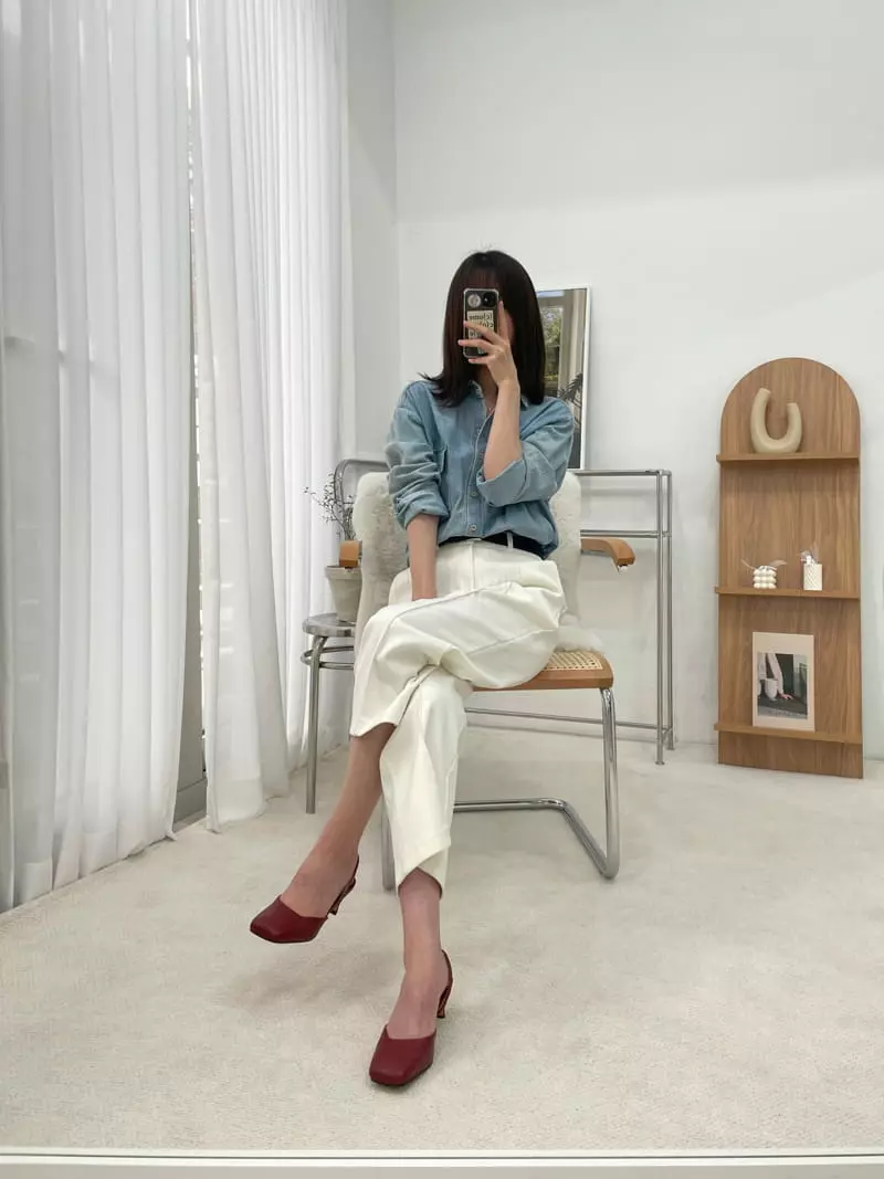Button - Korean Women Fashion - #momslook - 1058 Sling Back Shoes Heel - 2