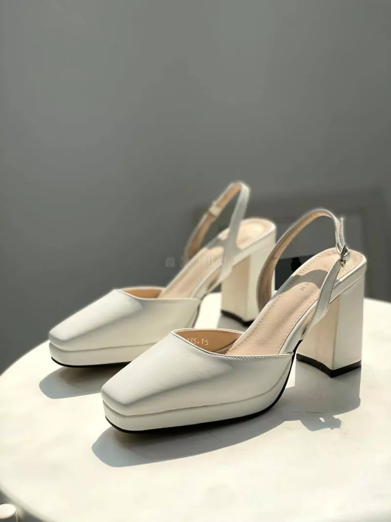 Button - Korean Women Fashion - #momslook - 1046 Sling Back Shoes Heel - 2
