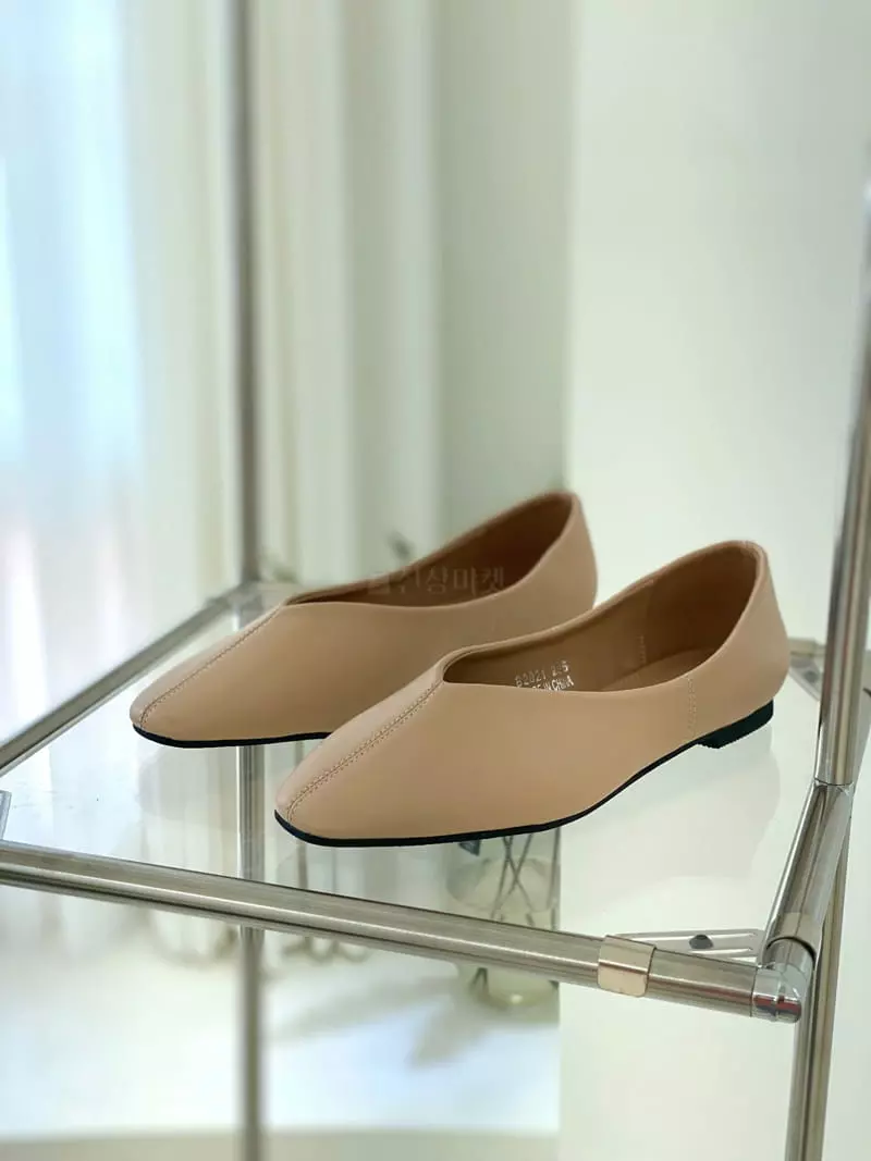 Button - Korean Women Fashion - #vintagekidsstyle - 2021 Stitch Square Flats - 4