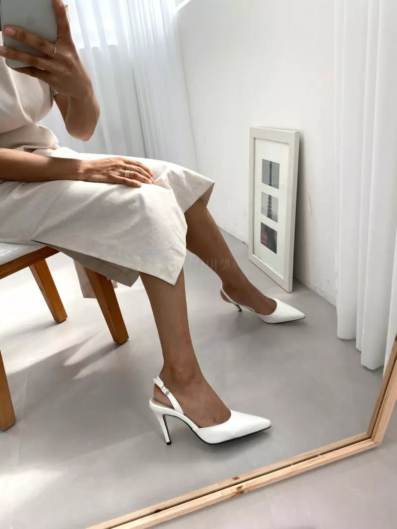 Button - Korean Women Fashion - #shopsmall - 194 Sling Back Shoes Heel - 2