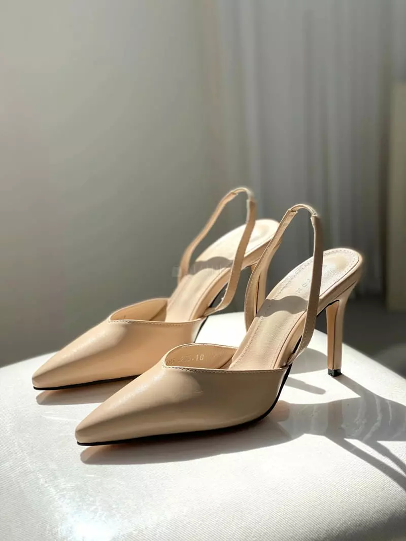 Button - Korean Women Fashion - #shopsmall - 193 Sling Back Shoes Heel