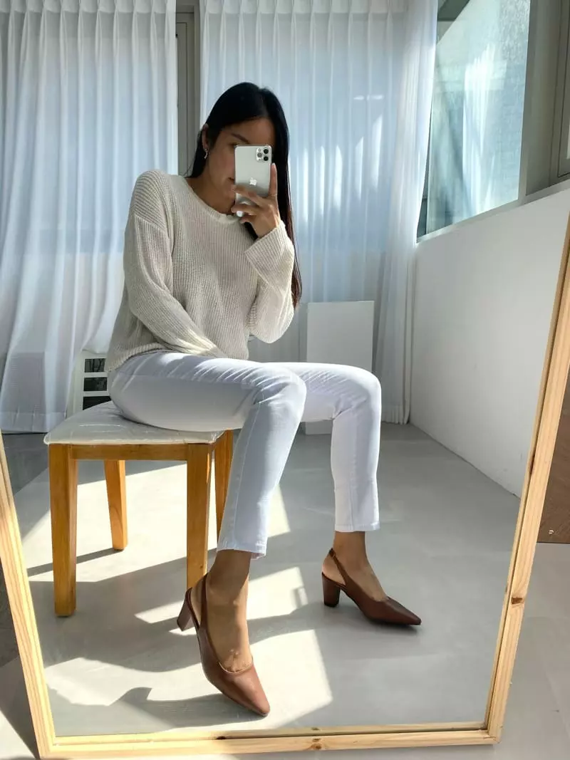 Button - Korean Women Fashion - #thatsdarling - 2108 Madelline Sling Back Shoes - 4