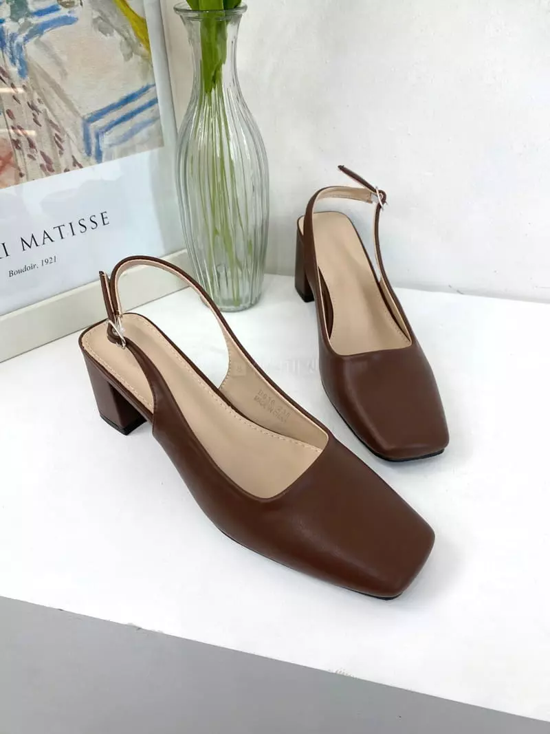 Button - Korean Women Fashion - #womensfashion - 636 Marina Sling Back Shoes Heel - 3
