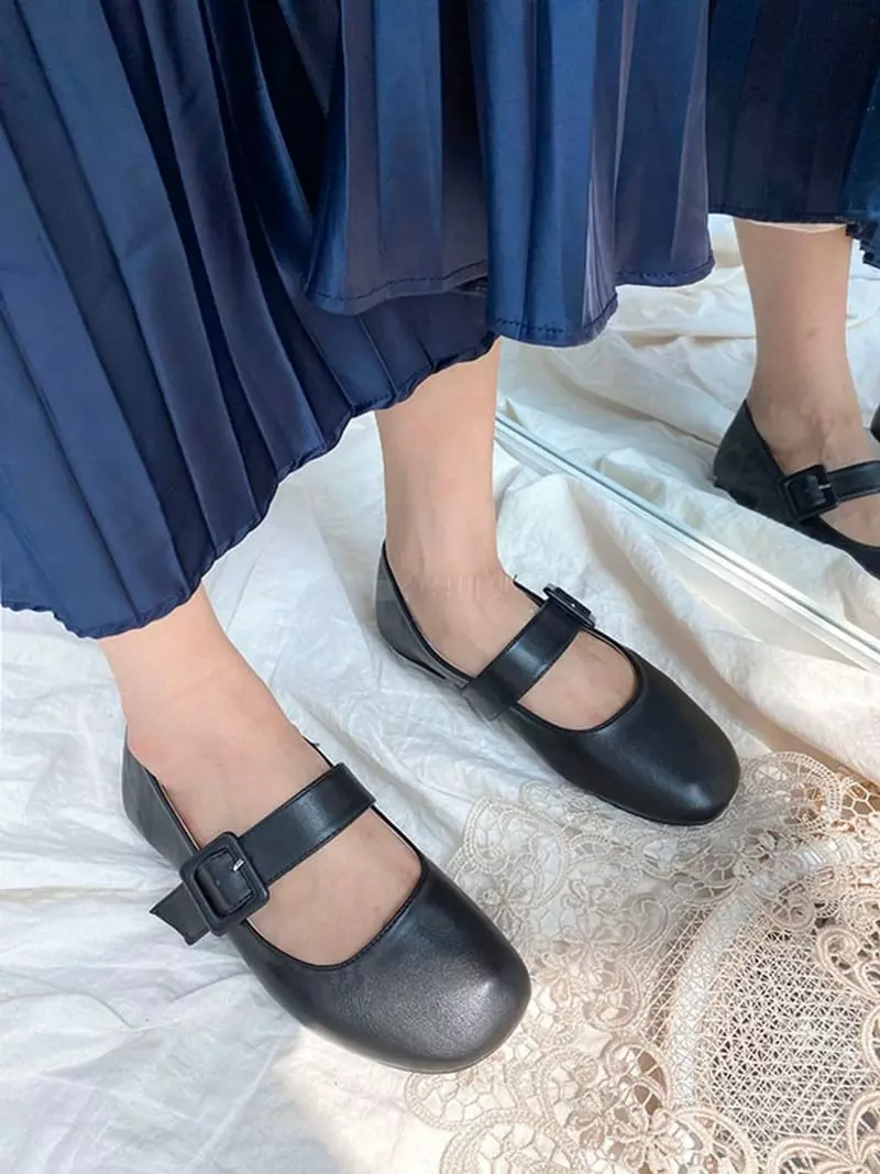 Button - Korean Women Fashion - #womensfashion - 591 Merry Jane Flats