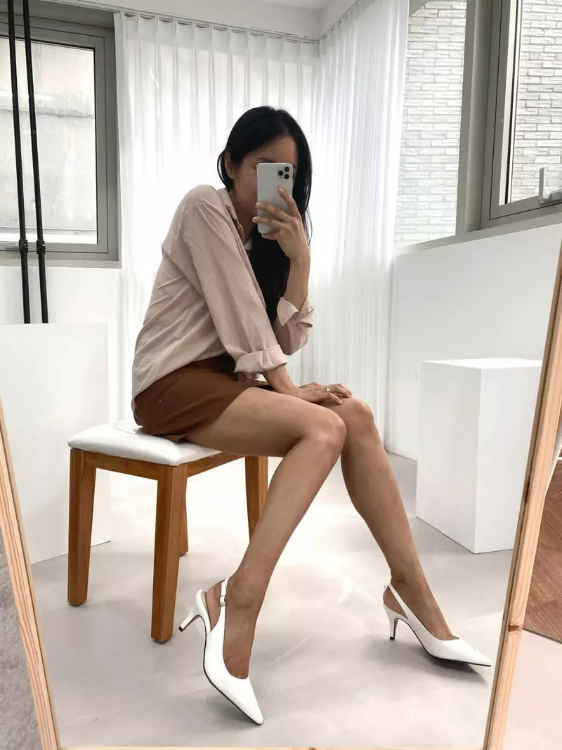 Button - Korean Women Fashion - #womensfashion - 168 Sling Back Shoes Heel - 2