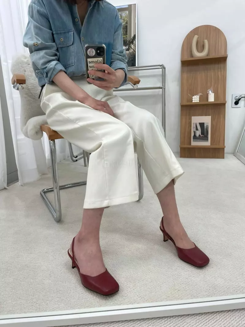 Button - Korean Women Fashion - #womensfashion - 1058 Sling Back Shoes Heel