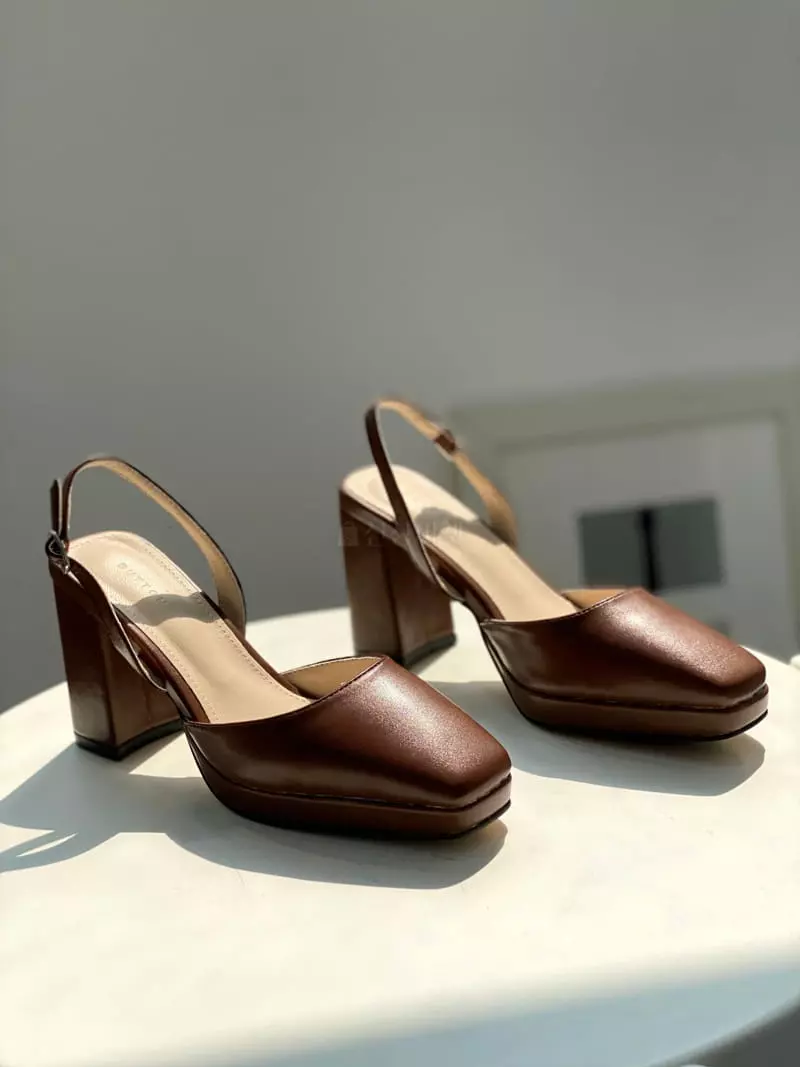 Button - Korean Women Fashion - #womensfashion - 1046 Sling Back Shoes Heel
