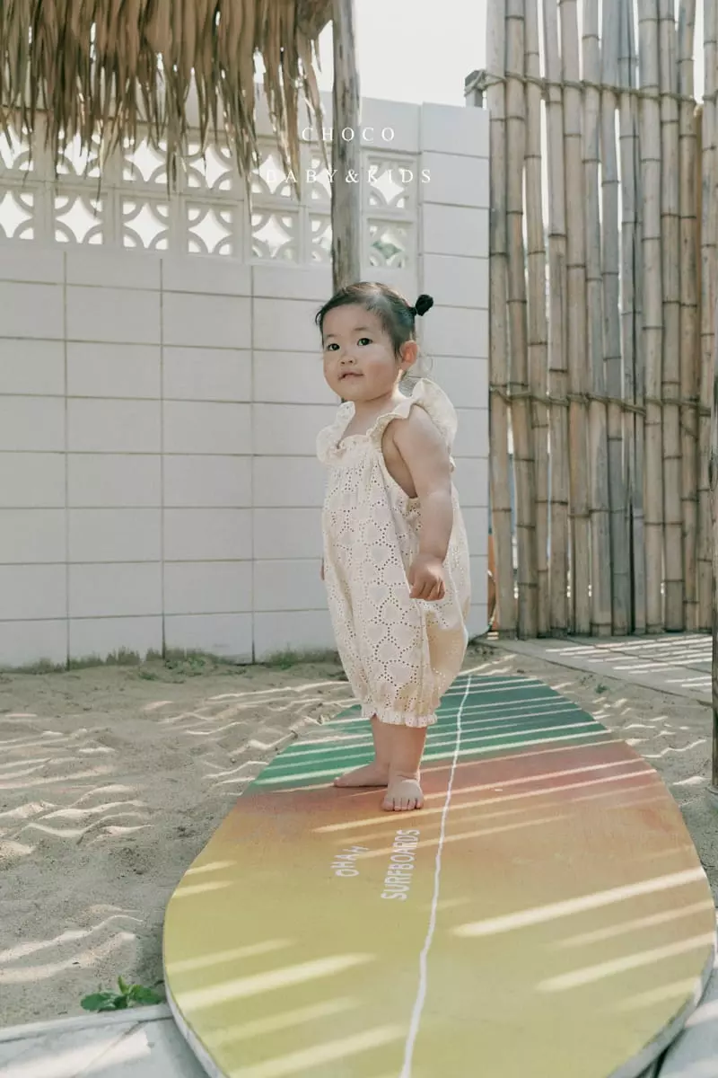 Choco bebe - Korean Baby Fashion - #babyboutiqueclothing - Heart Embroidery Bodysuit