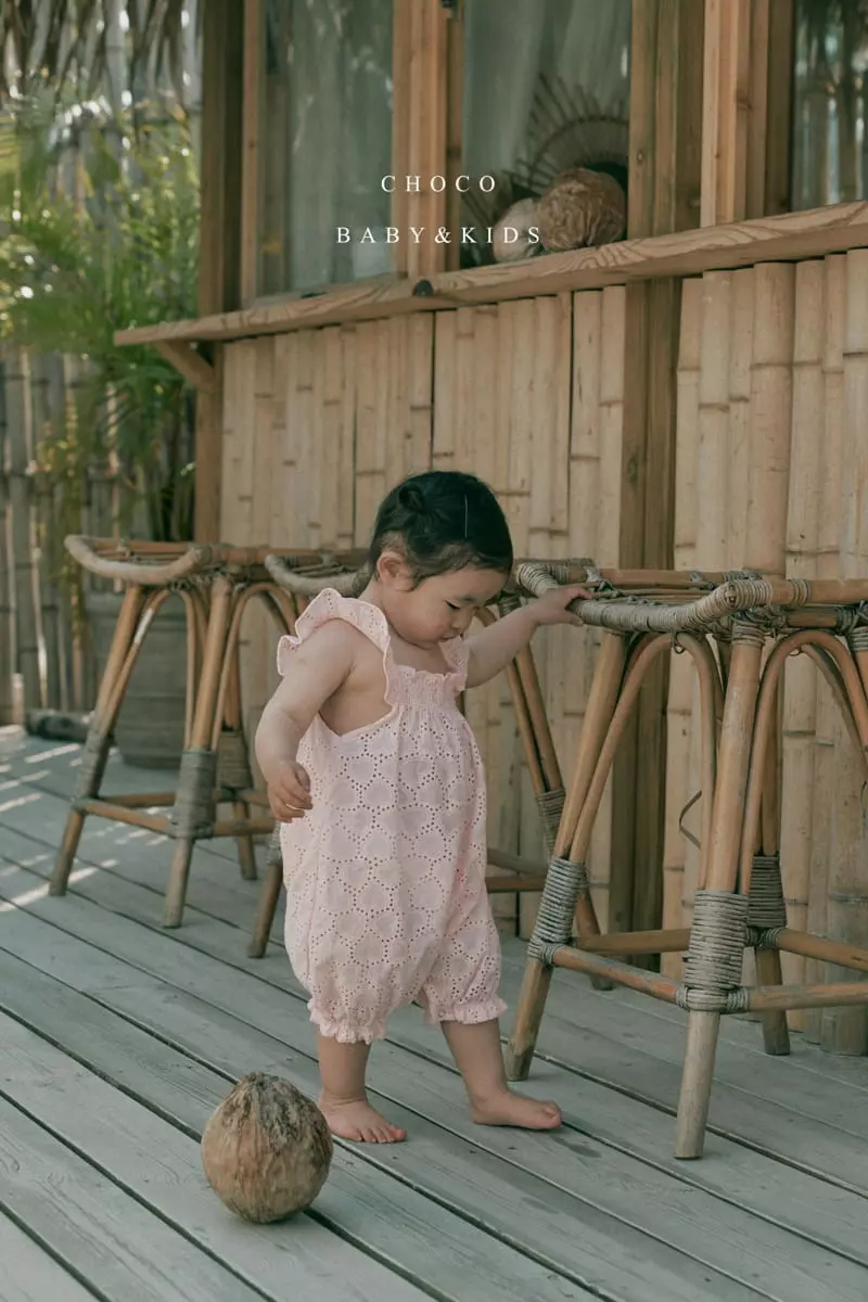 Choco bebe - Korean Baby Fashion - #babygirlfashion - Heart Embroidery Bodysuit - 5