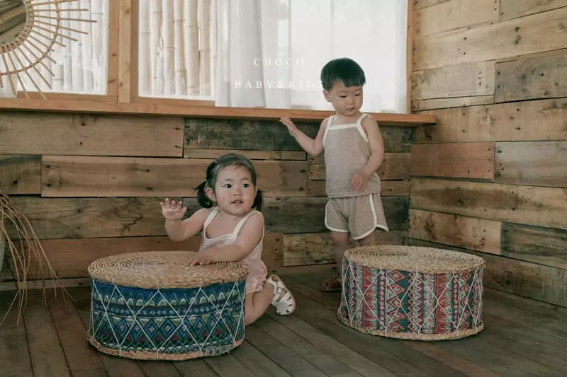 Choco bebe - Korean Children Fashion - #todddlerfashion - Lala Sleeveless Top Bottom Set
