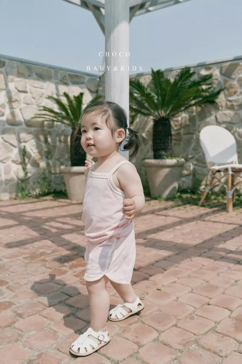 Choco bebe - Korean Children Fashion - #toddlerclothing - Lala Sleeveless Top Bottom Set - 2