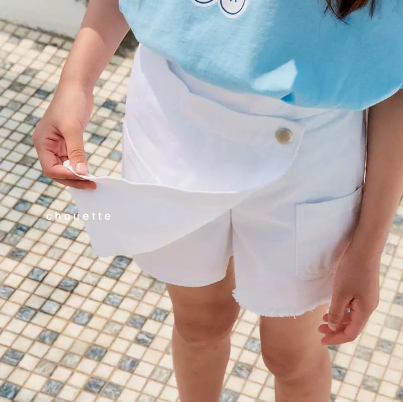 Chouette - Korean Children Fashion - #childofig - White Wrap Shorts